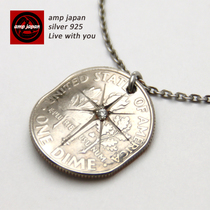 Japan AMP JAPAN Day Ensemble Necklace Diamond Pendant Ornament Coin Design Retro Tide Man