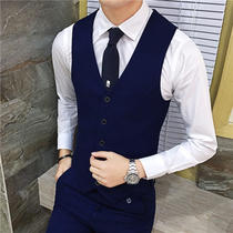 Korean style slim men's vest vest men's camisole business professional wedding dress hairdresser fashion