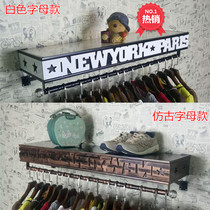 European-style wrought iron clothing store wall-mounted display rack Wall-mounted hanging clothes rack Womens childrens clothing wall shelf
