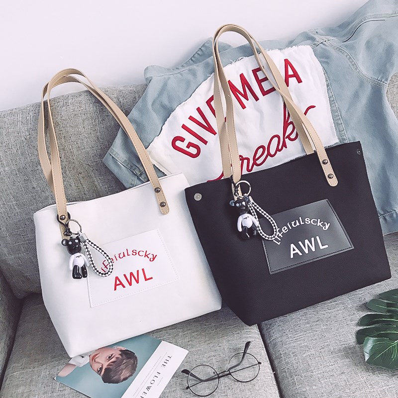 Canvas Bag Horizontal Net Red Art Tote Bag Fashion Trends Eco-friendly Cloth Pocket Design Sensation Niche Hand Sails Cloth Bag