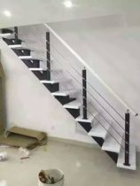 Loft stair custom straight ladder household steel wood staircase duplex square tube staircase indoor staircase overall staircase modern