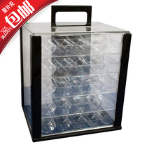 (Star Poker) Texas Chip Box 1000 Transparent Code Box with 10 Chip Holder (Acrylic 1000)