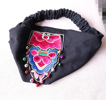 Original new ethnic style embroidered hair hoop womens hair belt embroidered bell hair accessories Yang teacher same jewelry