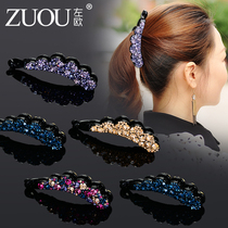 Banana clip vertical clip ponytail hairpin Korean hair accessories Rhinestone large elegant lady twist chuck head accessories non-slip top clip