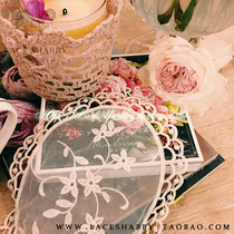 LACESHABBY imported custom beige cotton thread embroidered floral lace round fabric placemats coasters tablecloth