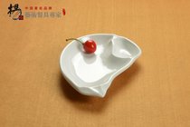 High-grade Imitation Porcelain A5 Japanese White Snail Dipping Plate Seasoning Sushi Sea-resistant Hotel Tableware