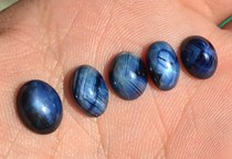 Natural six-line Starlight Sapphire bare stone Star line obviously produced in Shandong delicate blue star value