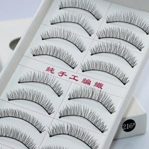 Automatic Batch Taiwan Handmade False Eyelash Natural Eyelash 216# Cotton Thread Stem Naked Makeup 10 Pairs