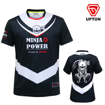 2018 New Korean UPTON badminton uniform men and women cartoon ninja style sportswear quick-dry short sleeve t-shirt