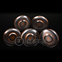 Japanese tea ceremony art Sanyang Hall bottom carved plum orchid bamboo chrysanthemum pine five gentlemen copper cup holder