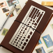 Na Hut Creative Painting Doodle Multifunctional hollow handle ruler stainless steel template geometric graphical ruler