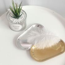 ins Korean wind high cold metal chic golden elliptical disc pendulum with jewelry chic display plate props Photography