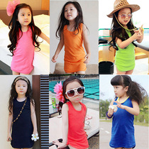 Rainbow bus summer dress Korean candy color girls childrens wear hip skirt shirt baby childrens vest