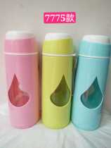 Shuangye glass cup portable colorless transparent student with lid Simple car sports teacup anti-fall handy cup