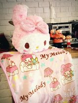 Cute Cherry Blossom Melody KT Pillow Blanket Office Coral Fleece Blanket Air Conditioning Blanket Dual-purpose Pillow Gift