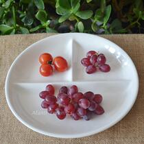 Foreign trade original single tail new bone china 9 5 inch three-grid fast food plate split plate canteen rice weight loss plate