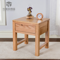 Pure solid wood bedside table Simple modern bedroom White oak furniture Log color bedside cabinet storage cabinet Storage cabinet