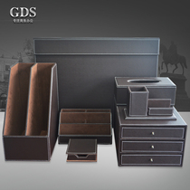 High-end Leather Office Supplies Business Stationery Suit Containing Desk Cabinet Mat pen holder Mouse mat special price