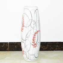  Jingdezhen ceramics Straight tall vase Simple living room floor-to-ceiling dried flower arrangement Home decoration ornaments