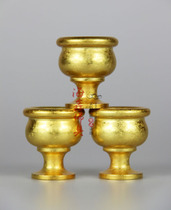 Haixin Buddha stainless steel liner Water purification cup Water cup Holy water cup Supply cup Pure Copper crystal light body Ruyi cup