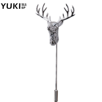 YUKI temperament mens suit suit one-word insert brooch girl accessories atmospheric three-dimensional deer to give boys gifts