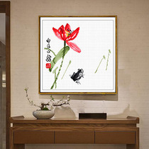 Cross embroidery simple student handmade Lotus living room Qi Baishi famous painting 2021 line embroidery new small piece embroidery