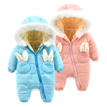 Newborn winter jumpsuit baby clothes winter thick warm climbing clothes female baby cute suit autumn and winter