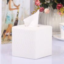 Janeouya snake skin pattern PU leather White roll paper box creative roll box tissue box