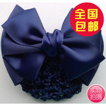 High-end stewardess head flower professional female purple Korean bow bank nurse hotel waiter with disc hair net pocket