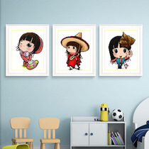 Cartoon cross stitch cartoon cute girl 2021 new thread embroidery childrens bedroom students simple handmade self embroidery