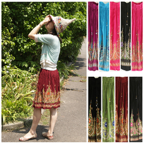 Indian imports short sequilie peacock skirts national wind half body dress Short skirt Bohemian tourist photo seaside