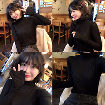 Special BORAKOO Korea East Gate Autumn ~ basic practical solid color high collar elastic slim base shirt 921