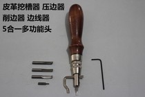 DIY handmade leather tool Digging Trough Instrumental Crimper Crimper Press Sideler Five All-in-one Multifunction Head