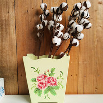 European style hand-painted rose wooden vase flower arrangement flower bucket living room decoration decoration creative pastoral home decoration