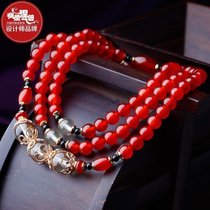 Phoenix Nirvana original bracelet female multi-layer red agate Crystal gold torso Chinese style handmade DIY jewelry