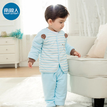 South Pole Boy Clothing Thickening Autumn Winter Clothing Baby Warm Underwear Suit Children Newborns Baby Clothes Pure Cotton Uber
