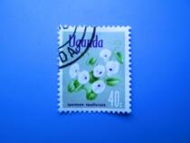Foreign stamps Uganda flower receipt 1 piece full 18 yuan