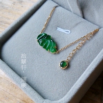 (ten Cuxuan-inlaid) 18K gold emerald bat lock bone chain inlay details stay chart