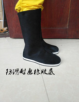 Ancient costume Hanfu boots male Zhuge Liang shoes minister scholar Chinese long tube black and white red opera performance cloth boots