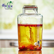Gourd baby wine bottle with faucet glass bottle thickened wine bottle buckle sealed wine jar enzyme barrel household