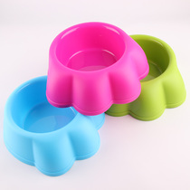 Paw prints Pet drinking water single bowl to prevent dogs from drinking water to wet the beard Dog bowl Dog bowl Cat bowl supplies Pet bowl