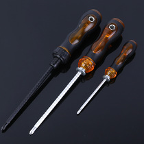 Manual multifunction transparent ratchet telescopic screwdriver magnetic cross I head chrome vanadium steel dual-use screwdriver