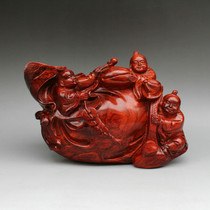 Dahan Jiuding small leaf rosewood carving auspicious Sambo ornaments Natural shape-fitting crafts Home furnishings