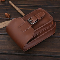 Men wear belt mini casual small bag multifunctional leisure hanging bag Crazy Horse leather men bag new mobile phone running bag