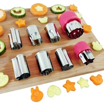 Stainless steel vegetable fruit cutting artifact shape embossing knife face slice flower cutter biscuit baby butterfly face mold