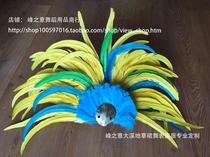 Hawaiian Hula Hair Ornament Tahitian Hula Feather Show Headdress