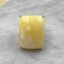 Pure handmade 925 pure silver inlaid with four-claw bag edge ring pendant in any shape can be set for stone processing