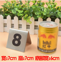 Stainless steel table number plate table card seat card Triangle table number plate Dining table number plate table card number plate Calling number plate