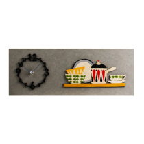 Korea imported wall clock Simple modern home decoration hand painted 3D modern kitchen wall clock creative gift wall clock