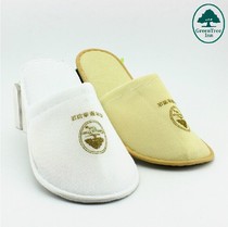 Greenhouse Hotel dedicated disposable willow leaf pattern two-color true beauty cloth slippers cotton slippers available in stock